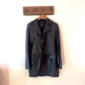 Banana Republic Women’s Genuine Leather Long Blazer Style Jacket Size S